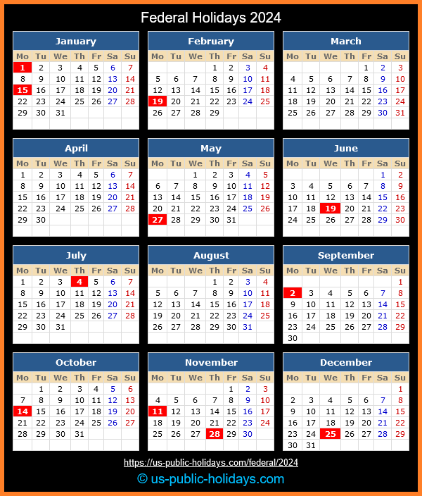 Federal Holiday Calendar 2024